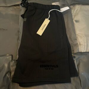 Essentials Jet Black Lounge Shorts